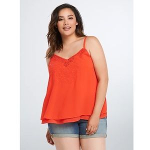 Torrid Embroidered Chiffon Cami Top